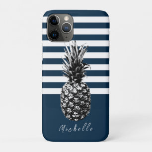 Capa Para iPhone 11 Pro Marinho e ananás branco Personalizado