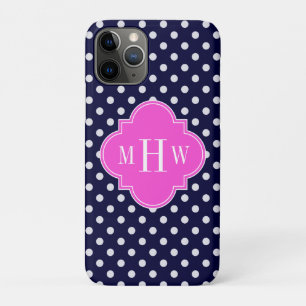 Capa Para iPhone 11 Pro Marinho Quatrefoil Rosa Quente, Quente-Cor, Quente