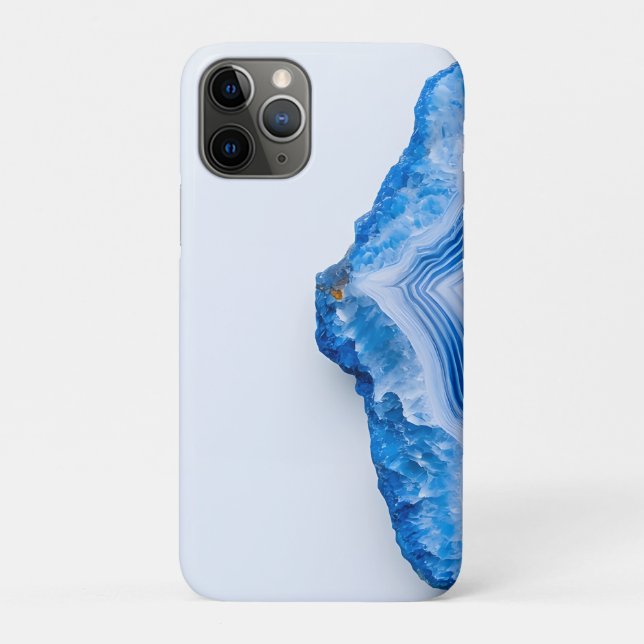Capa Para iPhone 11 Pro Mármore Azul Empoeirado de Pedra Moderna (Verso)