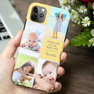 Capa Para iPhone 11 Pro Max A vida da mãe das 4 fotos personalizadas é o mel