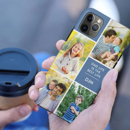 Capa Para iPhone 11 Pro Max A vida do pai é a melhor vida 4 foto monograma azu