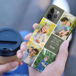 Capa Para iPhone 11 Pro Max A vida do pai é a melhor vida do monograma de foto