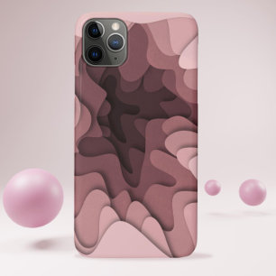 Capa Para iPhone 11 Pro Max Abstrato Elegante Rosa Rosa Simples Moderno