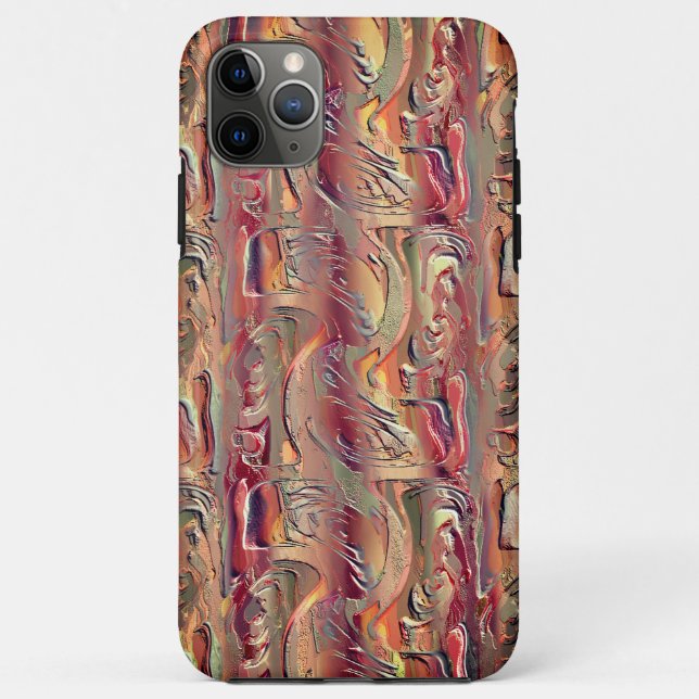 Capa Para iPhone 11 Pro Max Abstrato entalhado em salmão e gradiente vermelho (Verso)