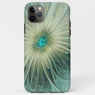 Capa Para iPhone 11 Pro Max Abstrato Sage Green Fantasy Flor Arte Fractal