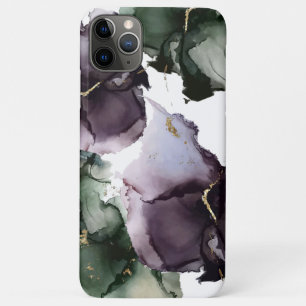 Capa Para iPhone 11 Pro Max Abstrato Watercolor Deep Forest Plum