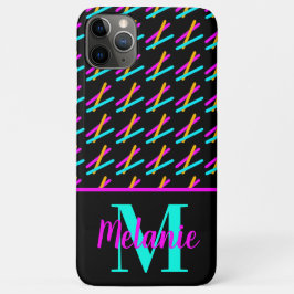 Capa Para iPhone 11 Pro Max Ação de Laser Neon Brilhante Diversão Fluorescente
