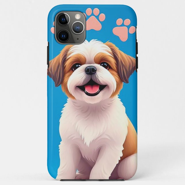 Capa Para iPhone 11 Pro Max 🐶✨ Adorável Cachorrinho de Desenho Animado Cheio  (Verso)