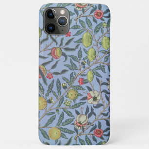 Capa Para iPhone 11 Pro Max Adorno de Romã de Fruta William Morris Azul