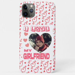 Capa Para iPhone 11 Pro Max Adoro O Meu Namorada de Foto Personalizada De Cora