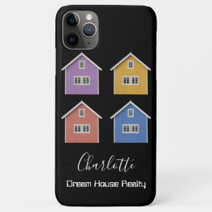 Capa Para iPhone 11 Pro Max Agente Imobiliário Preto Moderno