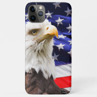 Águia Americana Com Fundo De Bandeira Americano
