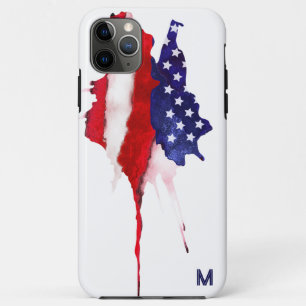 Capa Para iPhone 11 Pro Max *~* América Flag Antiga Glória Patriótica EUA Mono