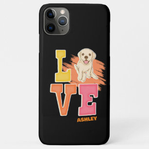 Capa Para iPhone 11 Pro Max Amor Labrador Retriever Cachorro Cachorro Pai Mãe