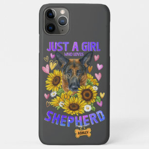 Capa Para iPhone 11 Pro Max Apenas uma Garota Bonita Ama Pastor Alemão Girasso