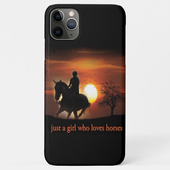 Capa Para iPhone 11 Pro Max apenas uma garota que ama cavalos (Verso)