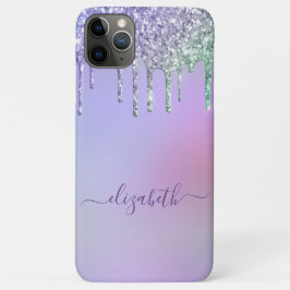 Capa Para iPhone 11 Pro Max Arco-Íris, Largura, Monograma Roxo