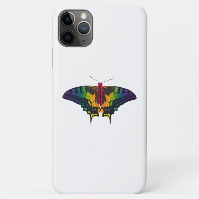 Capa Para iPhone 11 Pro Max Arco-Íris Sinalizador Swallowtail Borboleta (Verso)