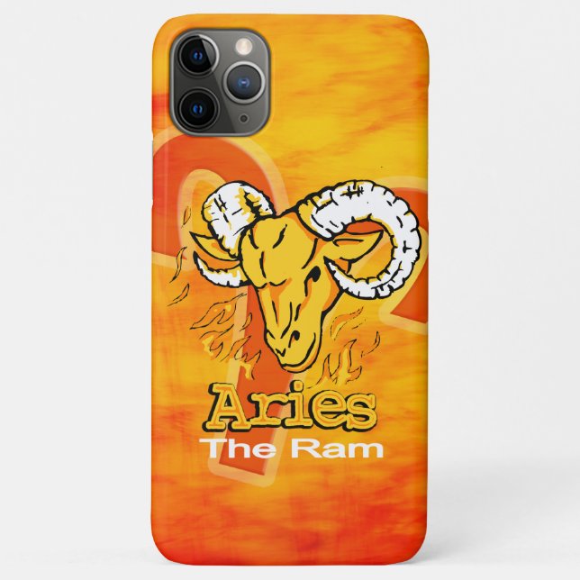 Capa Para iPhone 11 Pro Max Aries Ram zodidiac fire larange (Verso)