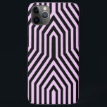 Capa Para iPhone 11 Pro Max Art Deco Geométrico - preto e rosa<br><div class="desc">Padrão têxtil baseado na geometria dos detalhes arquitetônicos da Arte Deco - cor-de-rosa-gelo pálido com preto</div>