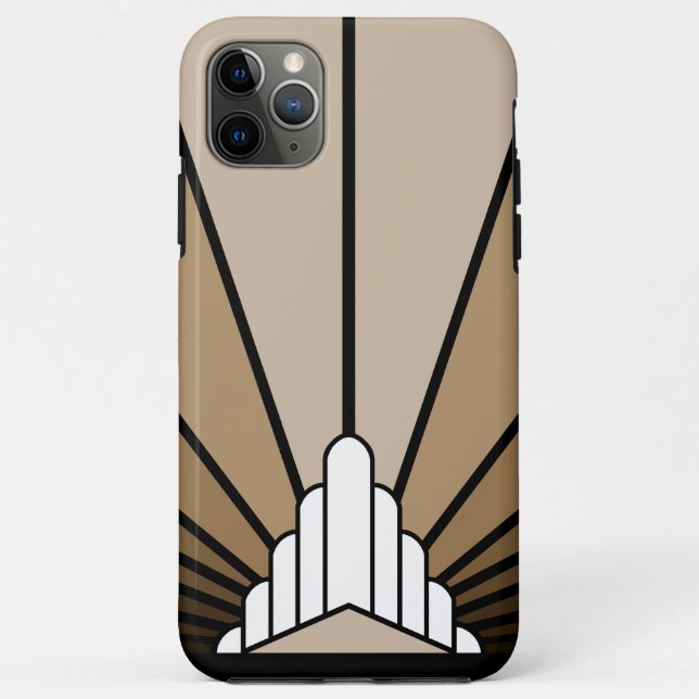 Capa Para iPhone 11 Pro Max Art deco sun em bronzeado (Verso)