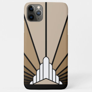 Capa Para iPhone 11 Pro Max Art deco sun em bronzeado