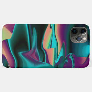 Capa Para iPhone 11 Pro Max Arte 3D Metálica Futurística Abstrato