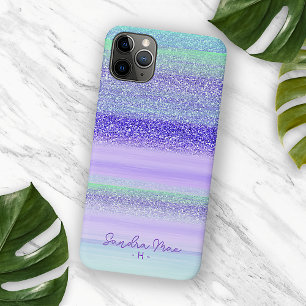 Capa Para iPhone 11 Pro Max Arte de Listra Rosa Verde Azul Roxo Personalizada