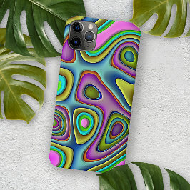 Capa Para iPhone 11 Pro Max Arte Líquida 3D Colorida e Funky Chic Retro