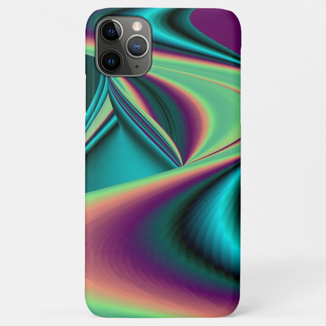 Capa Para iPhone 11 Pro Max Arte Metálica Metálica Futurística Abstrato 3D (Verso)