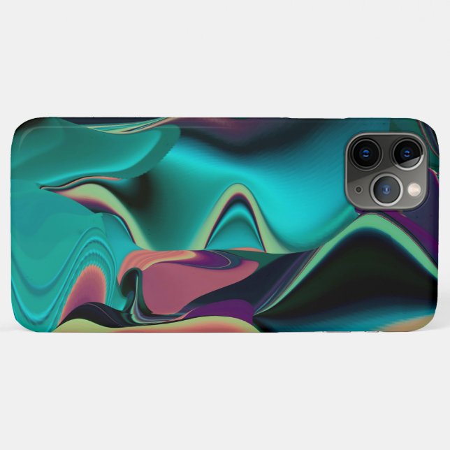 Capa Para iPhone 11 Pro Max Arte Metálica Metálica Futurística Abstrato 3D (Verso (horizontal))