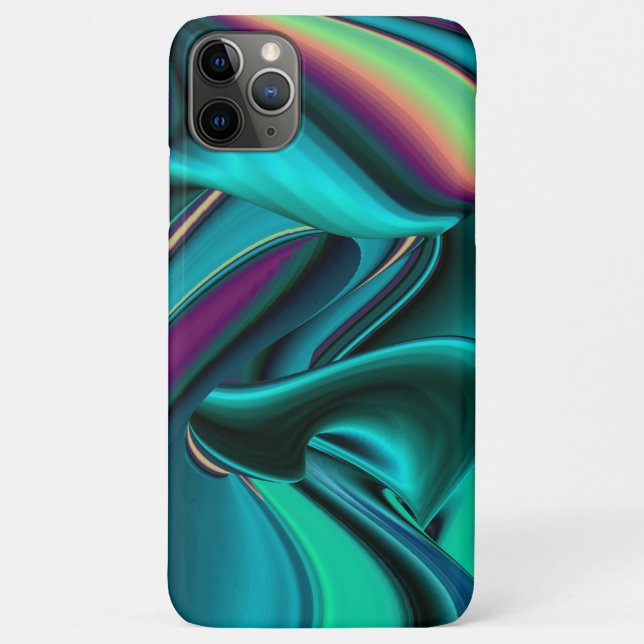 Capa Para iPhone 11 Pro Max Arte Metálica Metálica Futurística Abstrato 3D (Verso)