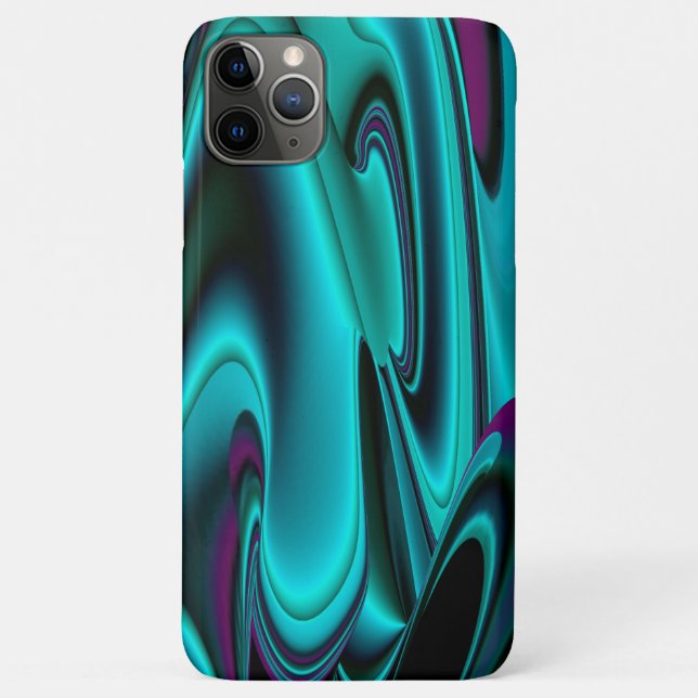 Capa Para iPhone 11 Pro Max Arte Metálica Metálica Futurística Abstrato 3D (Verso)