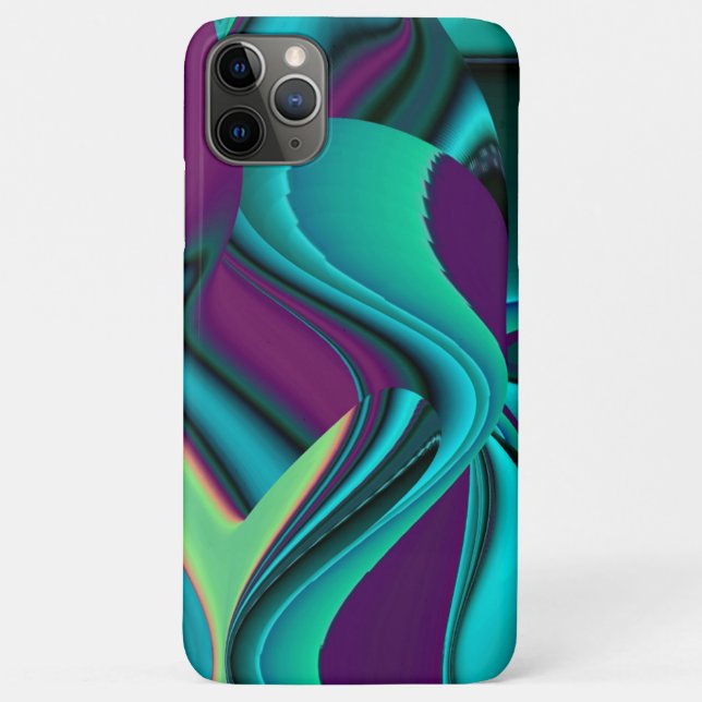 Capa Para iPhone 11 Pro Max Arte Metálica Metálica Futurística Abstrato 3D (Verso)