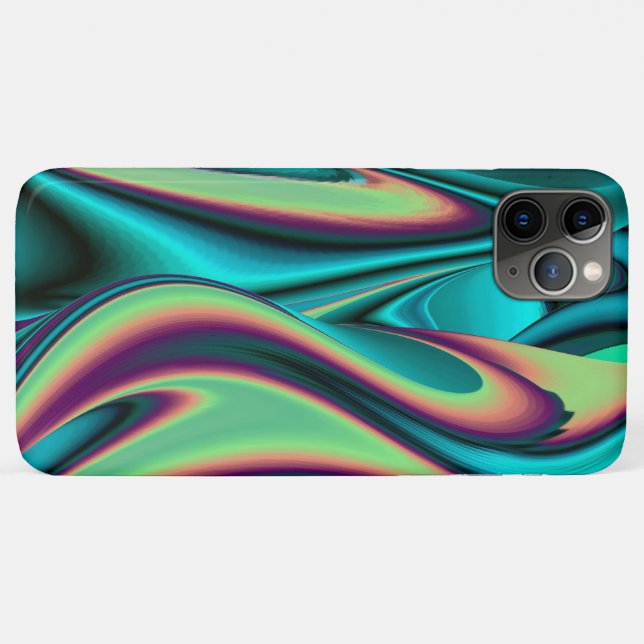 Capa Para iPhone 11 Pro Max Arte Metálica Metálica Futurística Abstrato 3D (Verso (horizontal))