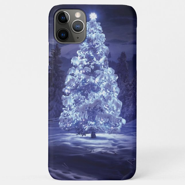 Capa Para iPhone 11 Pro Max Árvore de Natal (Verso)