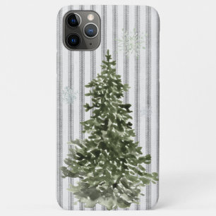 Capa Para iPhone 11 Pro Max Árvore de Natal Flocos de Neve Flocos de Ticking