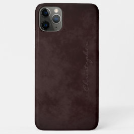 Capa Para iPhone 11 Pro Max Assinatura Simples Marrom Burgundy Manchado