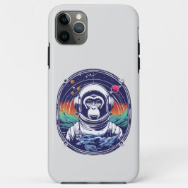 Capa Para iPhone 11 Pro Max Astronauta do Macaco Espacial
