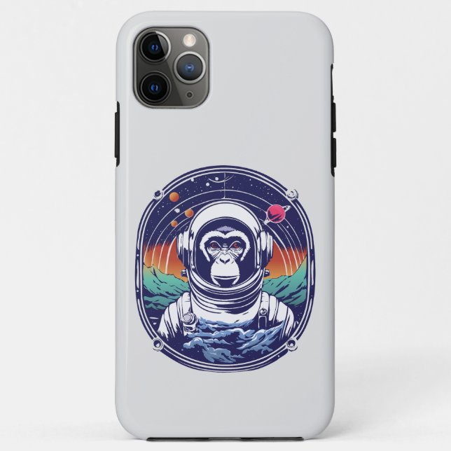 Capa Para iPhone 11 Pro Max Astronauta do Macaco Espacial (Verso)