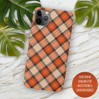 Autumn Pumpkin Orange Brown Tartan Padrão