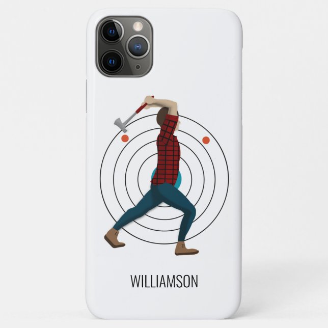 Capa Para iPhone 11 Pro Max Ax Throwing (Verso)