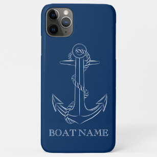 Capa Para iPhone 11 Pro Max Azul Marinho de ancoragem com espírito náutico