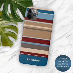 Capa Para iPhone 11 Pro Max Azul Teal Vermelho Escuro Neutro Bege Marrom Listr