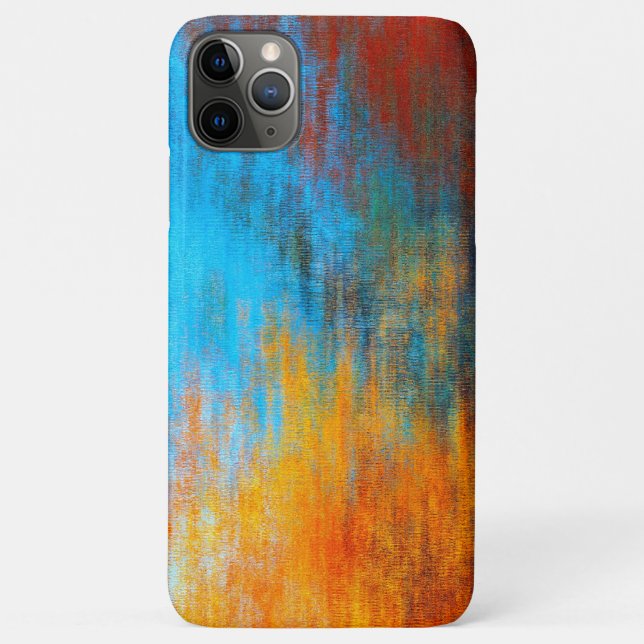 Capa Para iPhone 11 Pro Max azul-turquesa, laranja e vermelho abstrato (Verso)