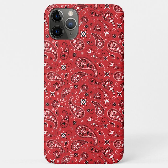 Capa Para iPhone 11 Pro Max Bandana Red Paisley (Verso)