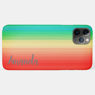 Capa Para iPhone 11 Pro Max Bandas Azuis Amarelas Personalizadas