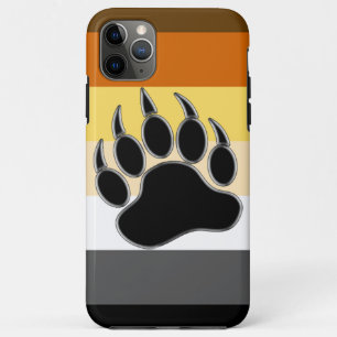 Capa Para iPhone 11 Pro Max Bandeira do Orgulho do Urso Gay Pata de Urso