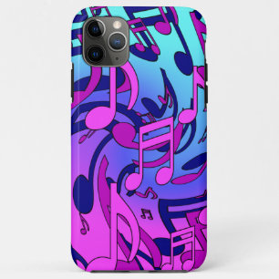 Capa Para iPhone 11 Pro Max Bela Música Padrão Musical Rosa Roxo Água