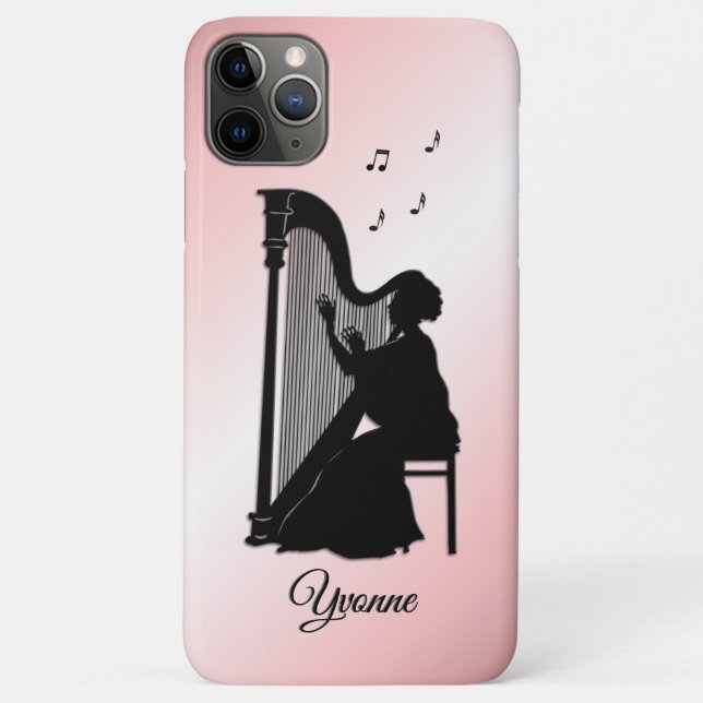 Capa Para iPhone 11 Pro Max Belo Harp Player Personalizado (Verso)